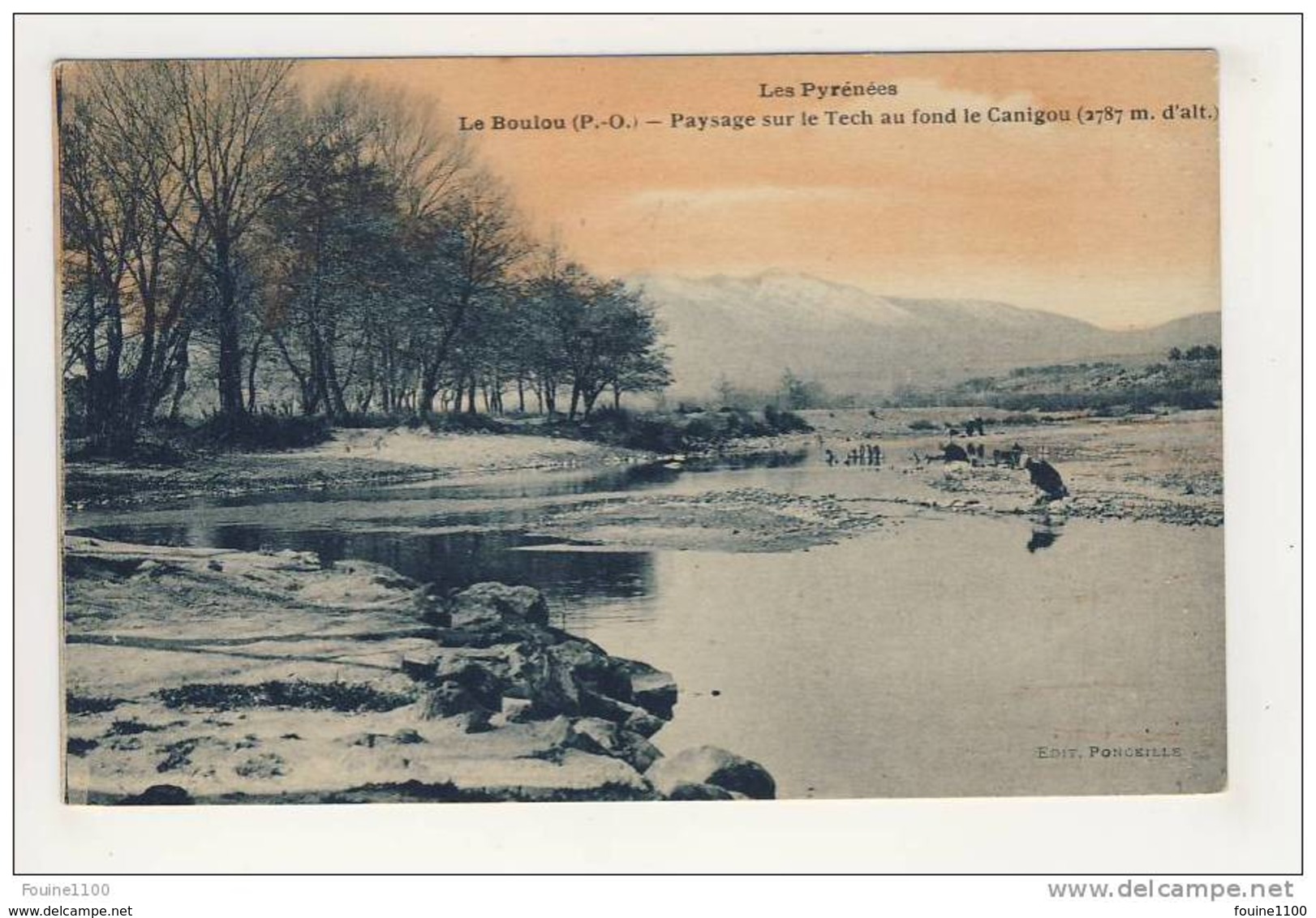 Carte Le Boulou Paysage Sur Le Tech Au Fond Le Canigou - Autres & Non Classés