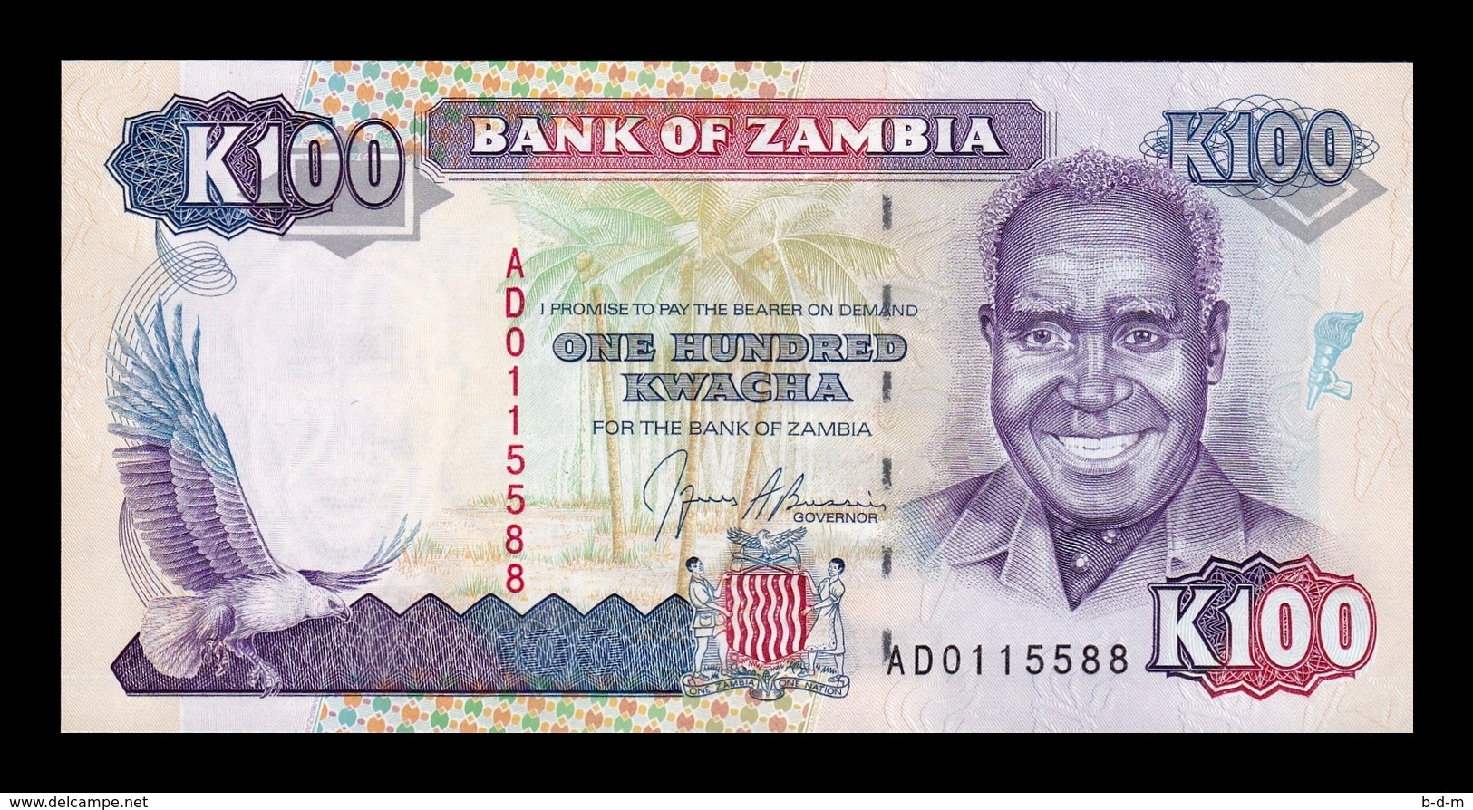 Zambia 100 Kwacha 1991 Pick 34 SC UNC - Zambia