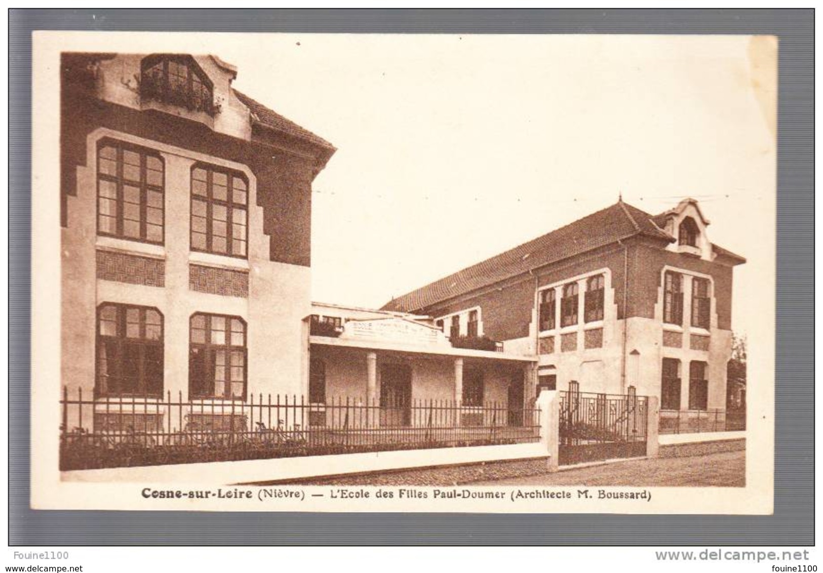 Carte  De Cosne  L' école Des Filles Paul Doumer ( Architecte Boussard ) ( Recto Verso ) - Cosne Cours Sur Loire