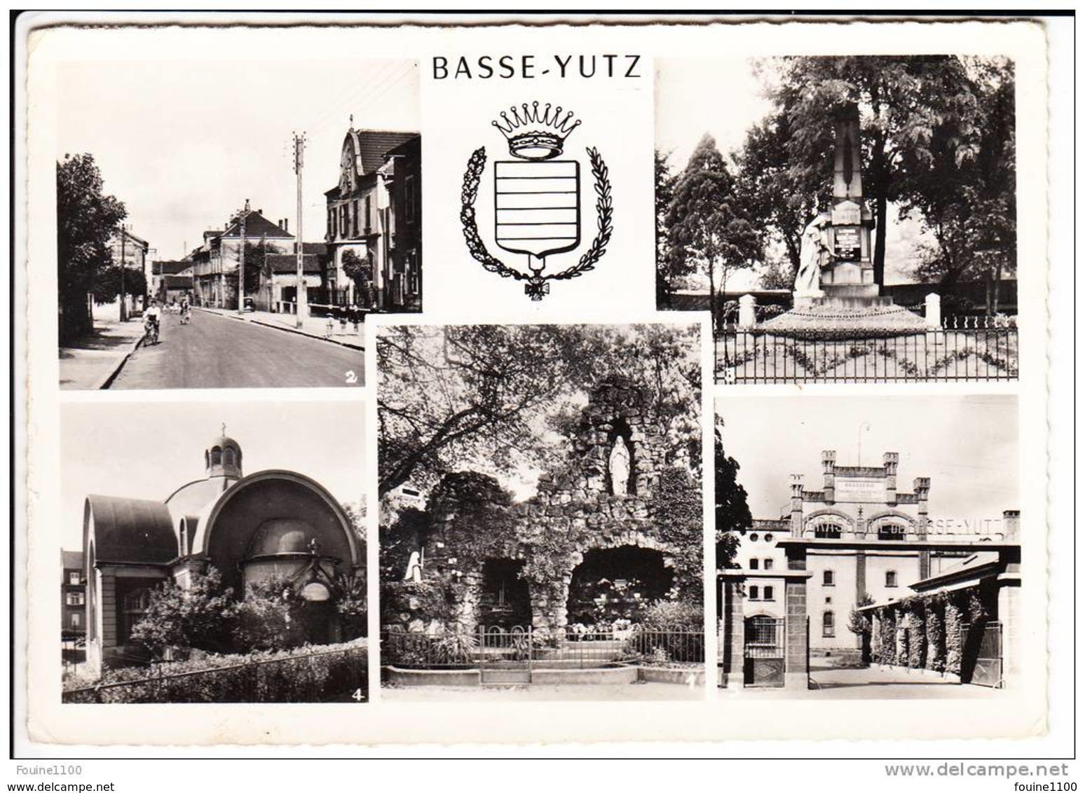 Carte ( Format 15 X 10,5 Cm ) De Basse Yutz  ( Multivues Avec  Temple Protestant )( Recto Verso ) - Altri & Non Classificati