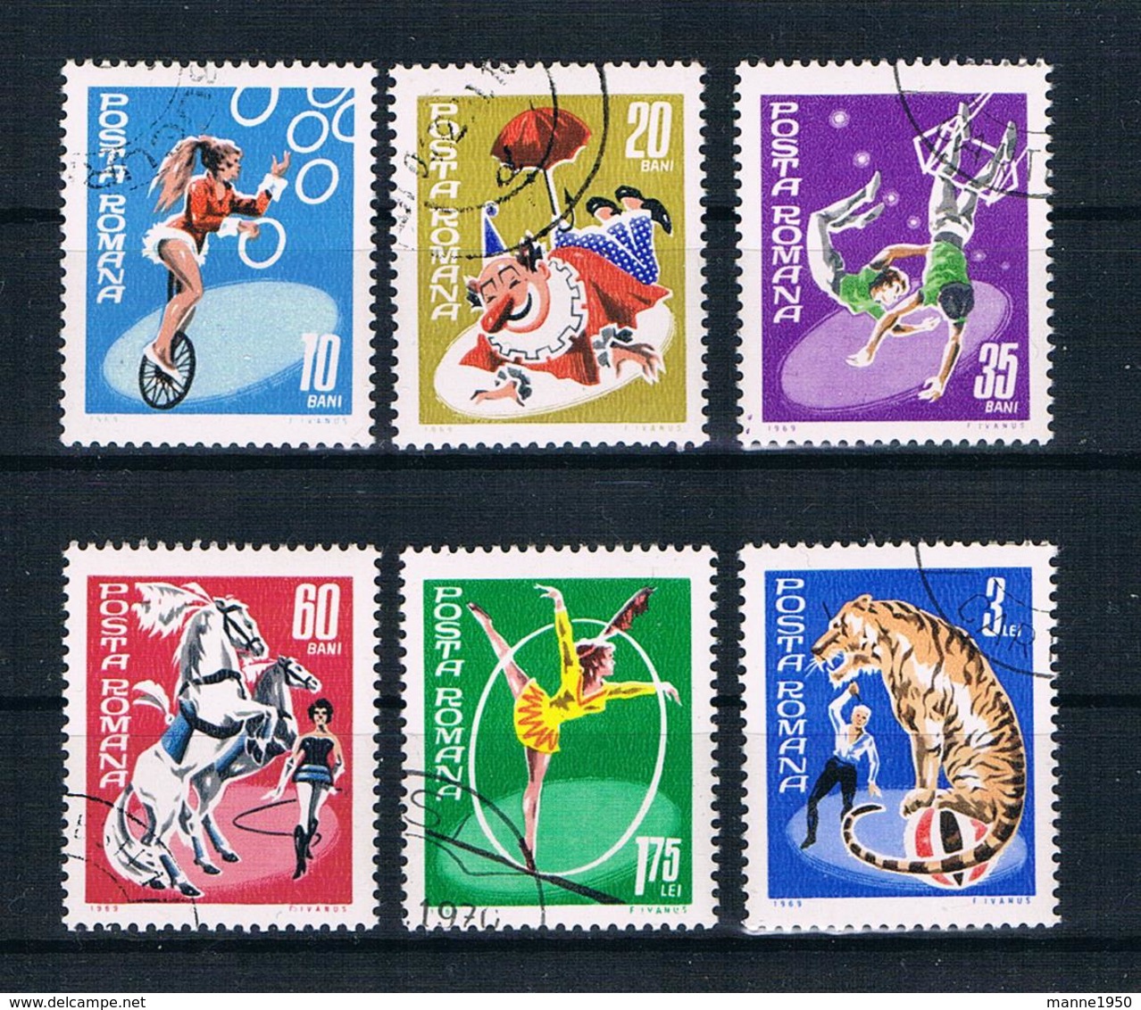 Rumänien 1969 Zirkus Mi.Nr. 2790/95 Kpl. Satz Gestempelt - Usati