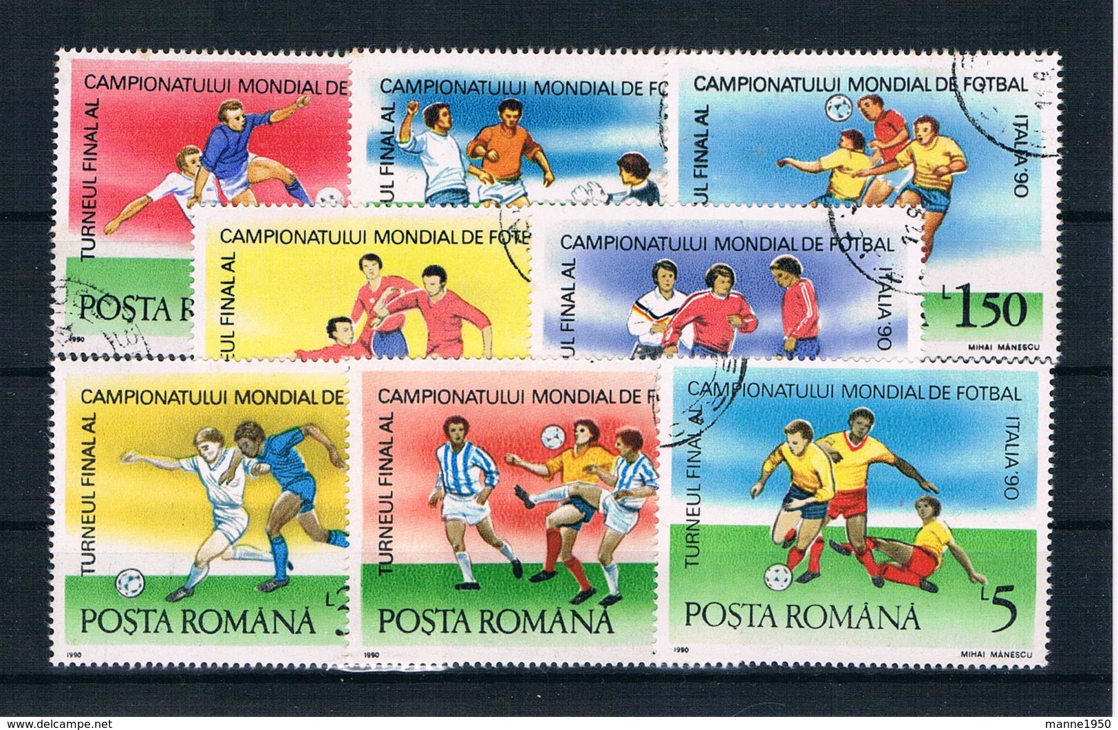 Rumänien 1990 Fußball Mi.Nr. 4594/601 Kpl. Satz Gestempelt - Gebraucht