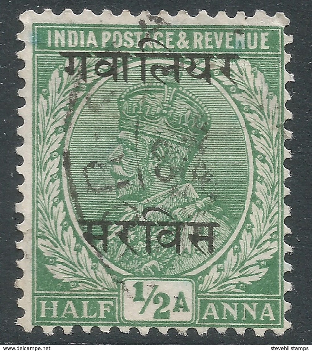 Gwalior (India). 1928-36 KGV. Official. ½a Used. SG O62 - Gwalior