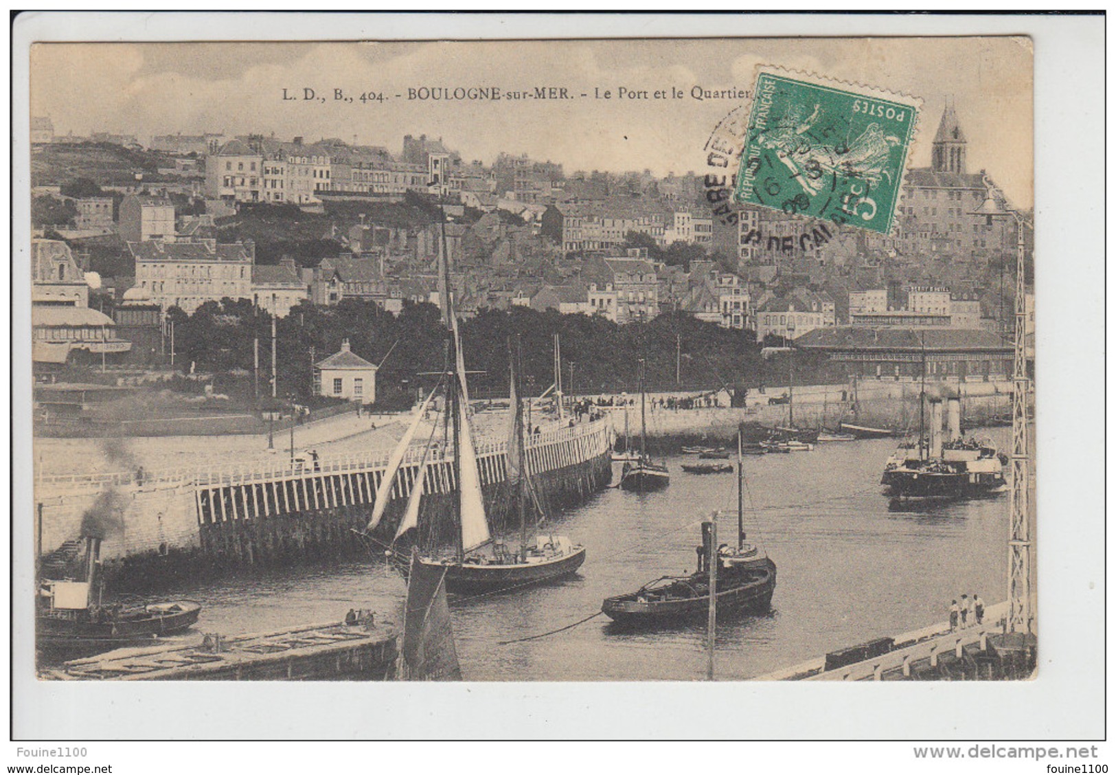 Carte De Boulogne Sur Mer  ( Bateau Remorqueur ) Le Port Et Le Quartier Saint-Pierre( Recto Verso ) - Boulogne Sur Mer