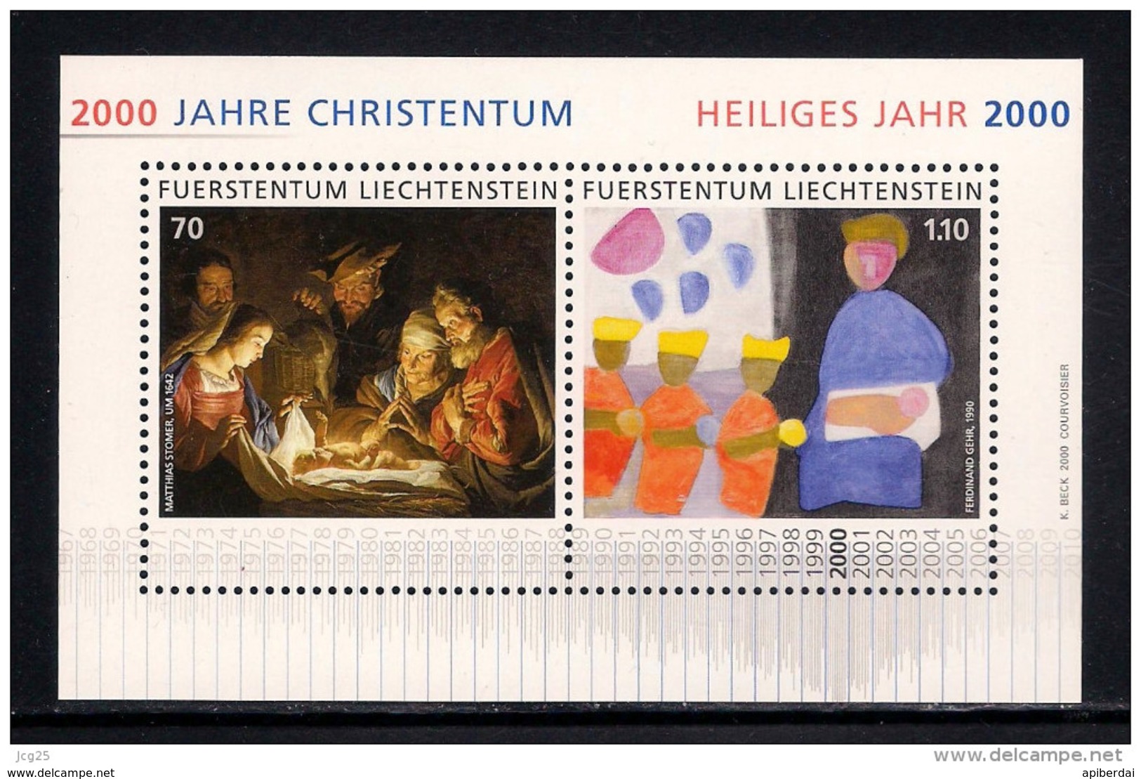 Liechtenstein - 2000 Le Double Millénaire Du Christianisme Bloc Neuf ** (unused) - Storia Postale