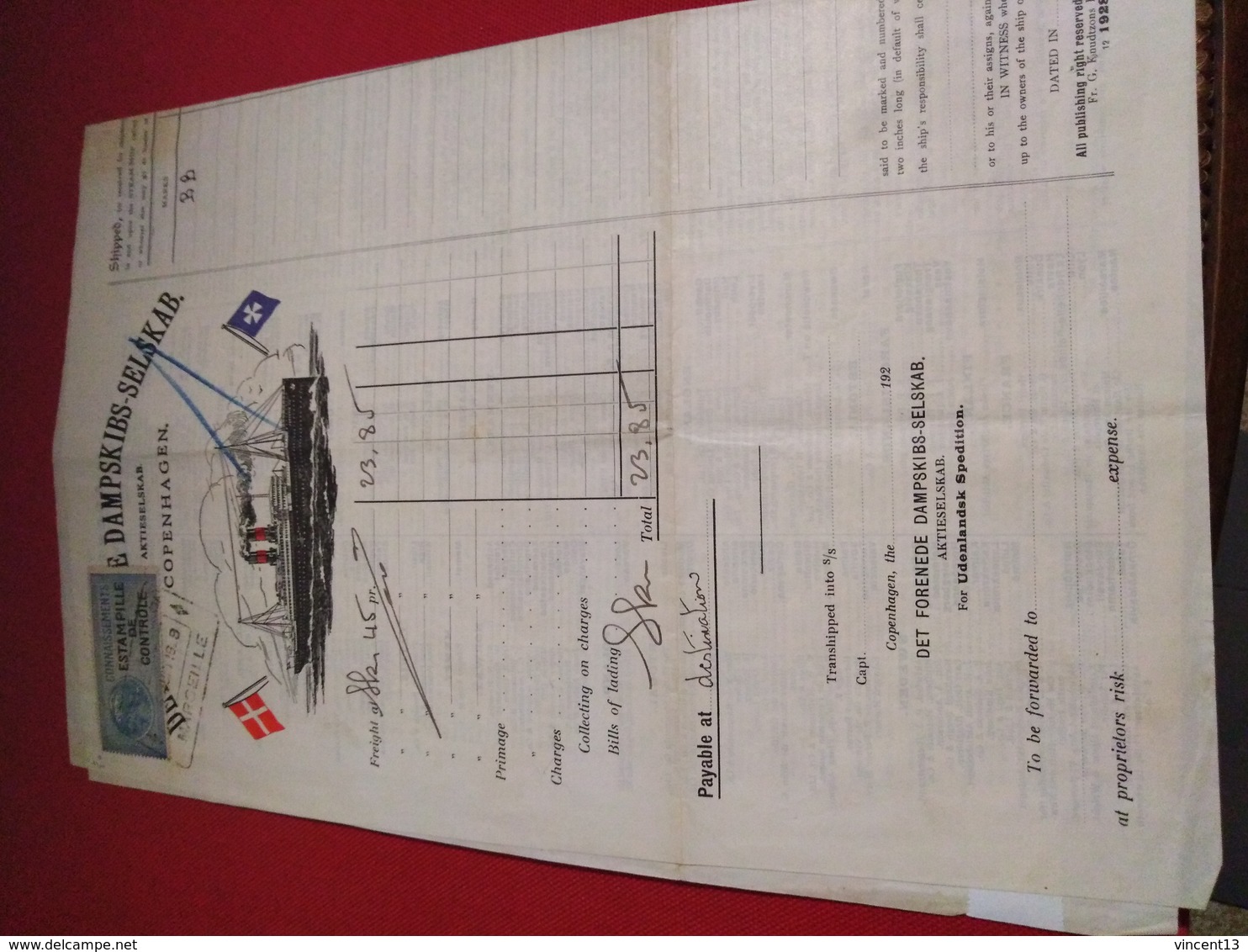 CONNAISSEMENT Transport Timbre Fiscal - Niederlande