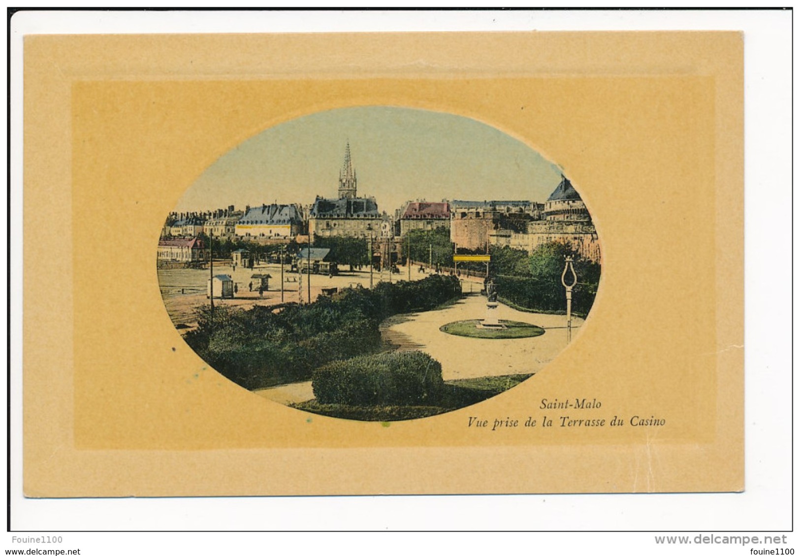 Carte De SAINT MALO En Forme De Médaillon Sans éditeur Prise De La Terrasse Du Casino ( Recto Verso ) - Saint Malo