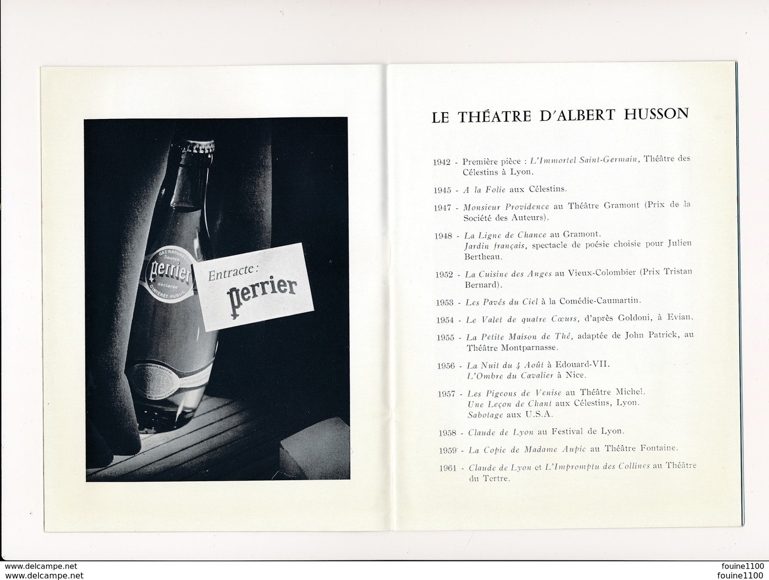 Fascicule Théâtre Moderne Sacha Pitoeff  Une Comédie D'albert Husson ( Pub Cigarette Smart Bière Ober Pils - Programas