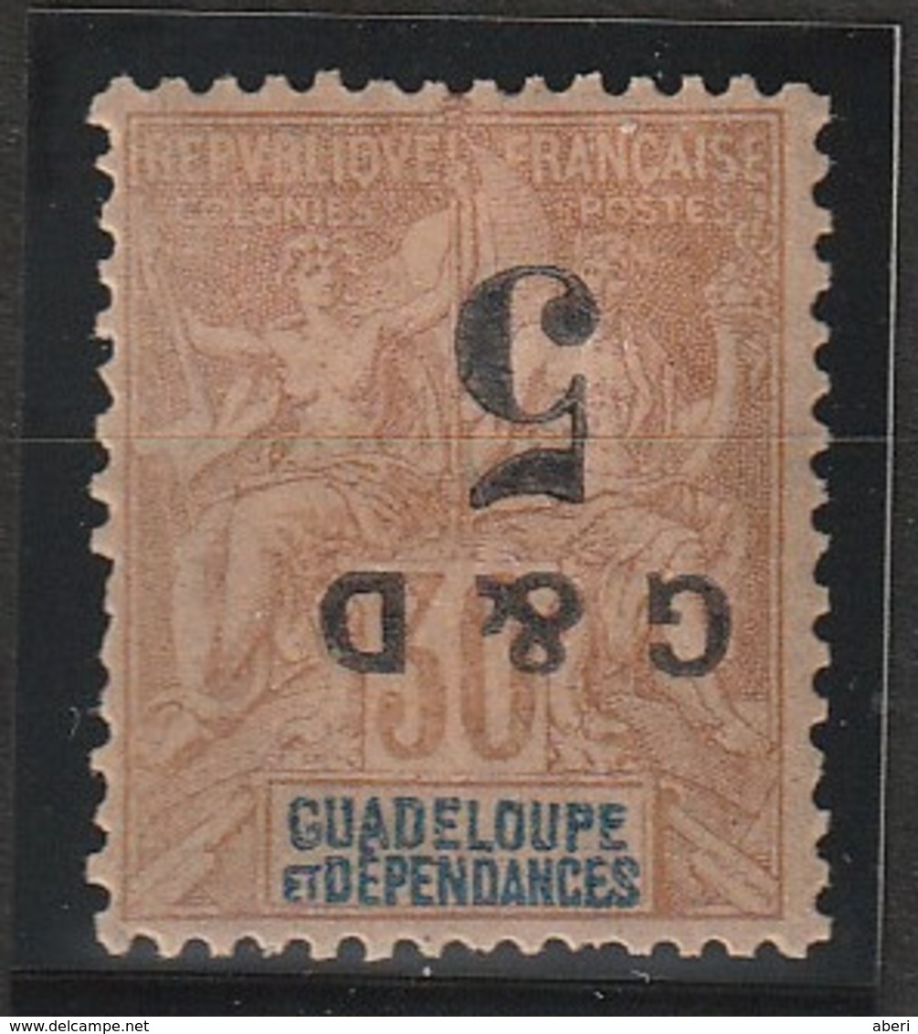 GUADELOUPE N° 45f* Surcharge Renversée - Unused Stamps