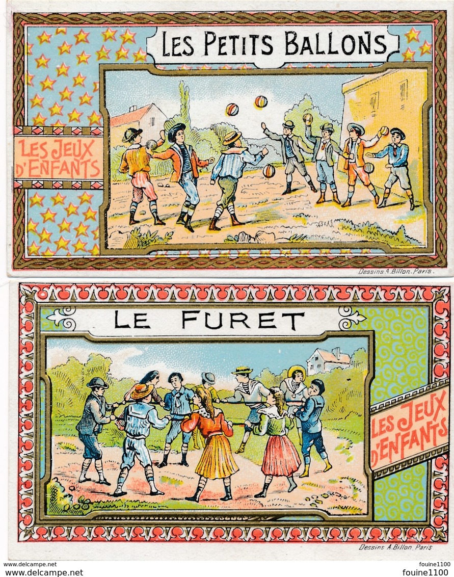 LOT De 2 Chromos  JEUX D' ENFANTS  Les Petits Ballons Le Furet ( Recto Verso ) - Autres & Non Classés