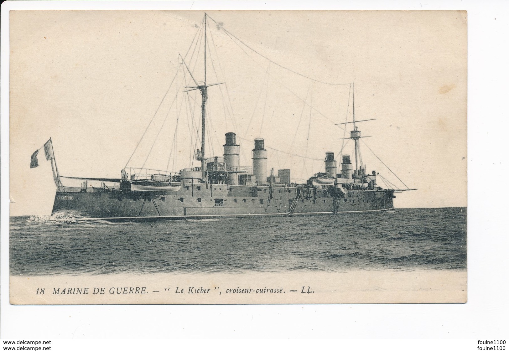 Carte  Marine De Guerre  Croiseur Cuirassé  Le Kleber  ( Navire De Guerre ) ( Recto Verso ) - Guerre