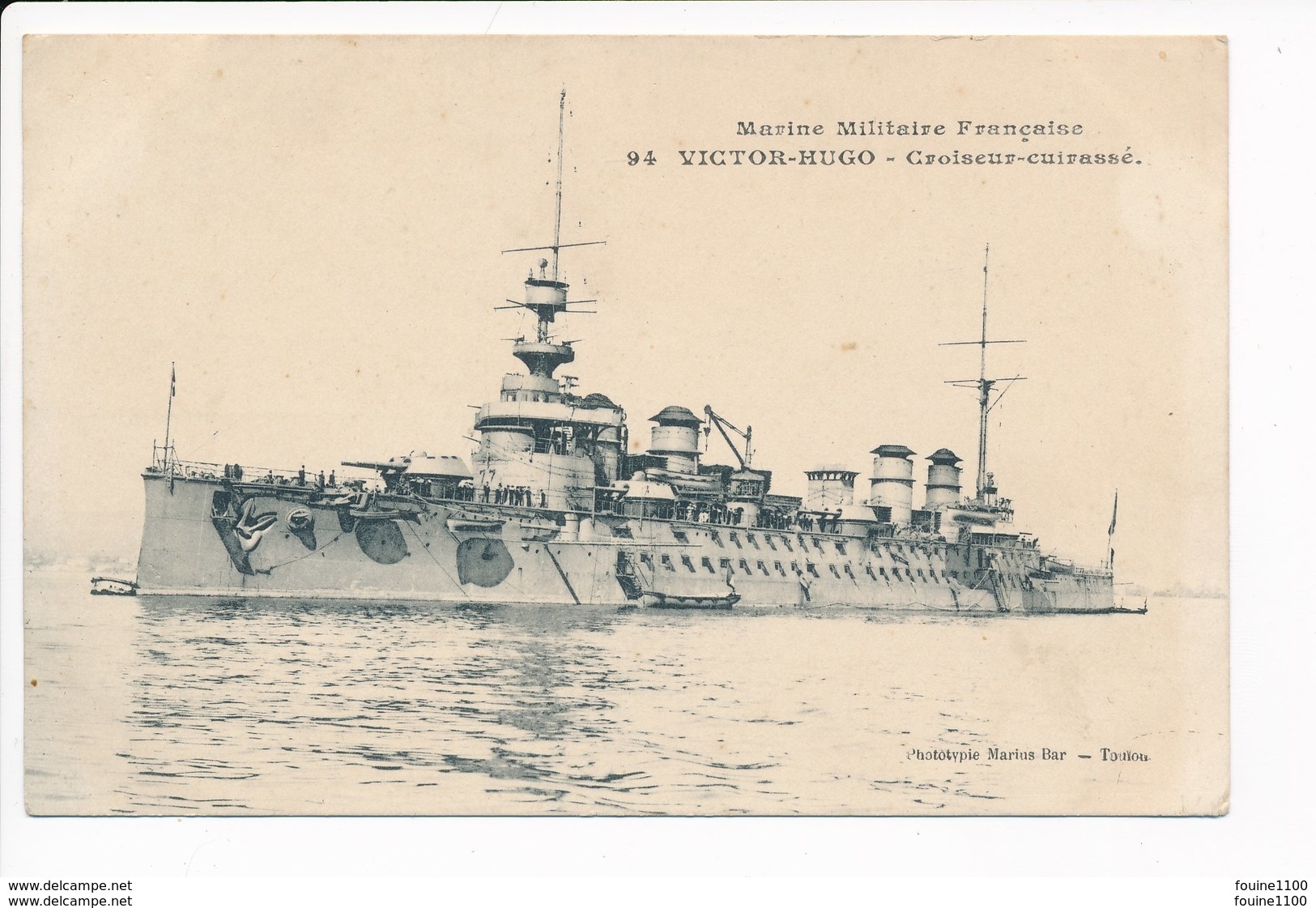 Carte De La Marine Militaire Française    Croiseur Cuirassé  Victor Hugo ( Navire De Guerre )( Recto Verso ) - Krieg