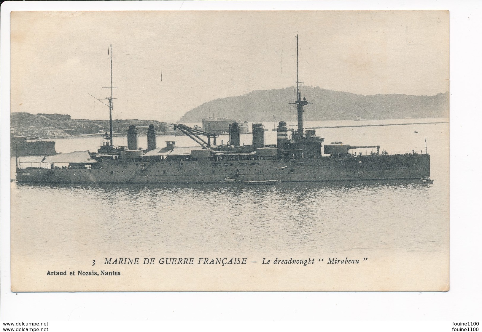 Carte De La Marine De Guerre Française  Le Dreadnoughts  Mirabeau ( Navire De Guerre ) ( Recto Verso ) - Guerre