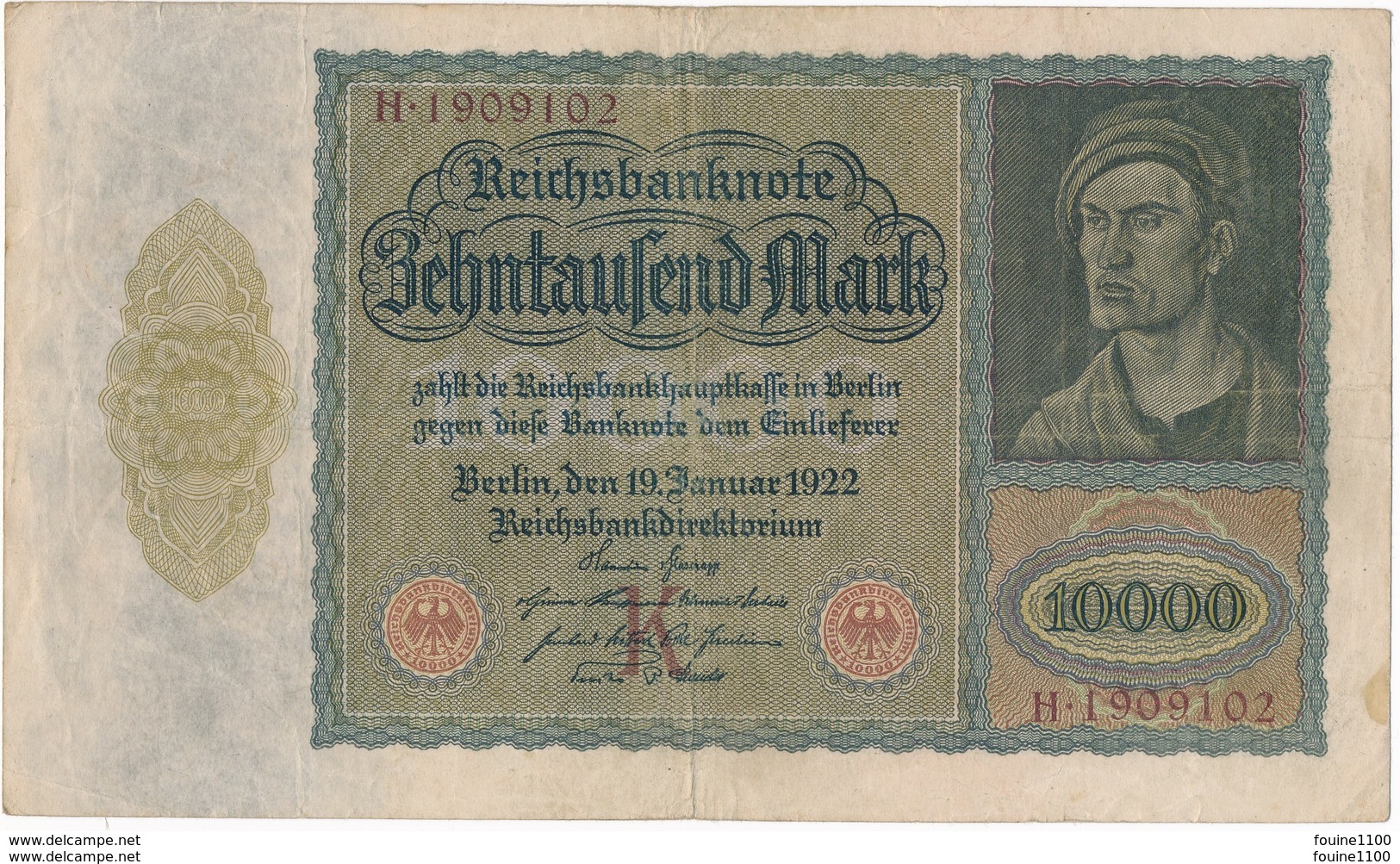 Billet De Banque  Germany ALLEMAGNE 10000 MARK 1922 - 10000 Mark