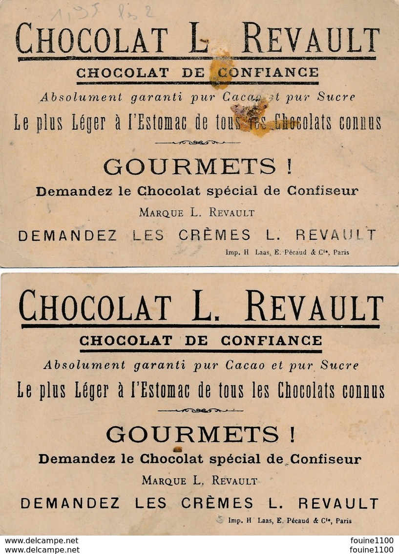 Lot De 2 Chromos Chromo Du Chocolat L. REVAULT ( Laas ) Guerre D' Abyssinie ( Recto Verso ) - Other & Unclassified