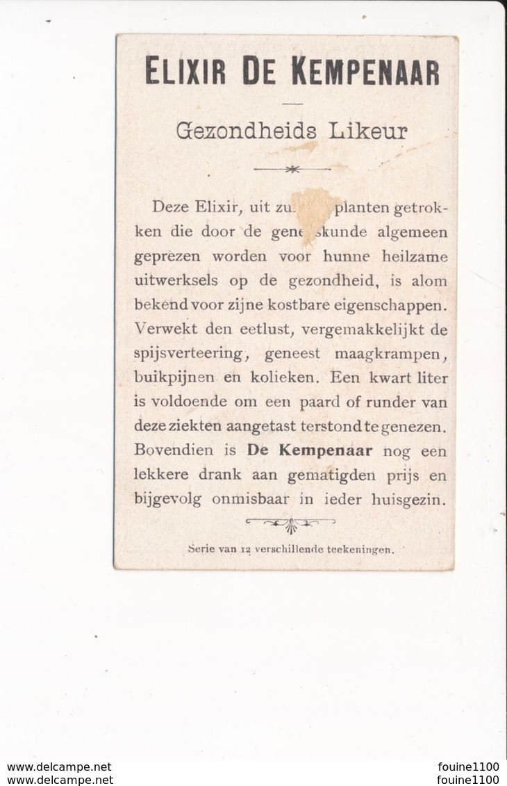 Chromo ELIXIR DE KEMPENAAR Gezondheids Likeur 1900 1903 De Boodsschap Van Den Zweedschen Nordenskjold - Other & Unclassified