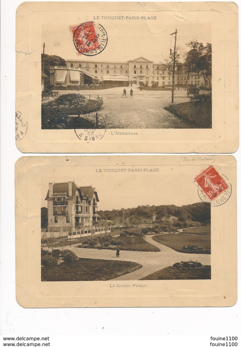 Lot De 2 " Carte Postale Géante " LE TOUQUET PARIS PLAGE ( L' Hermitage / Le Jardin Public ) à La Civette ( Peu Courante - Le Touquet