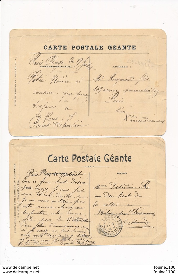 Lot De 2 " Carte Postale Géante " LE TOUQUET PARIS PLAGE ( L' Hermitage / Le Jardin Public ) à La Civette ( Peu Courante - Le Touquet