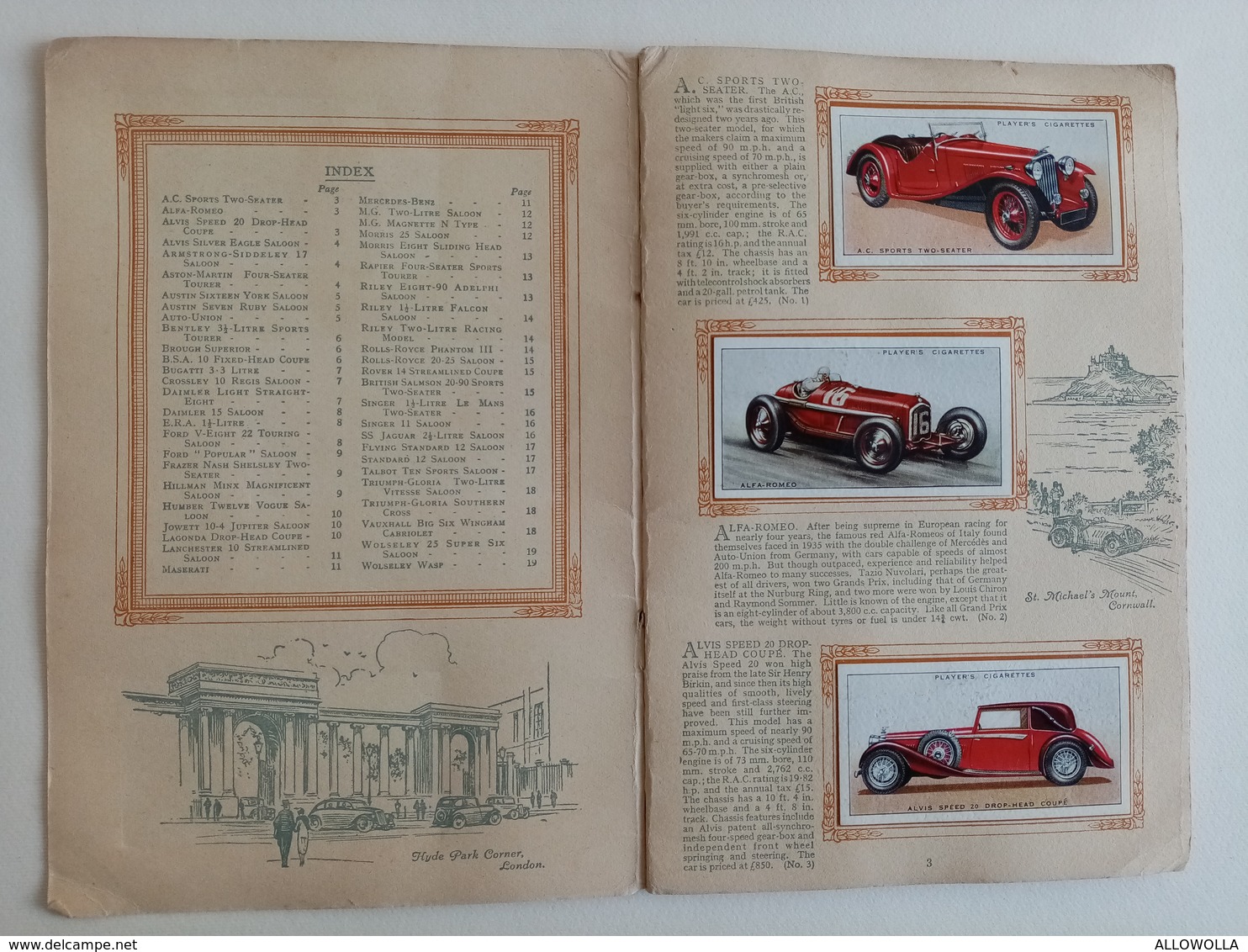 6018 "AN ALBUM OF MOTOR CARS-ISSUED BY JOHN PLAYER & SONS-BRANCH OF THE IMPERIAL TOBACCO COMPANY LIMITED"" - Autres & Non Classés