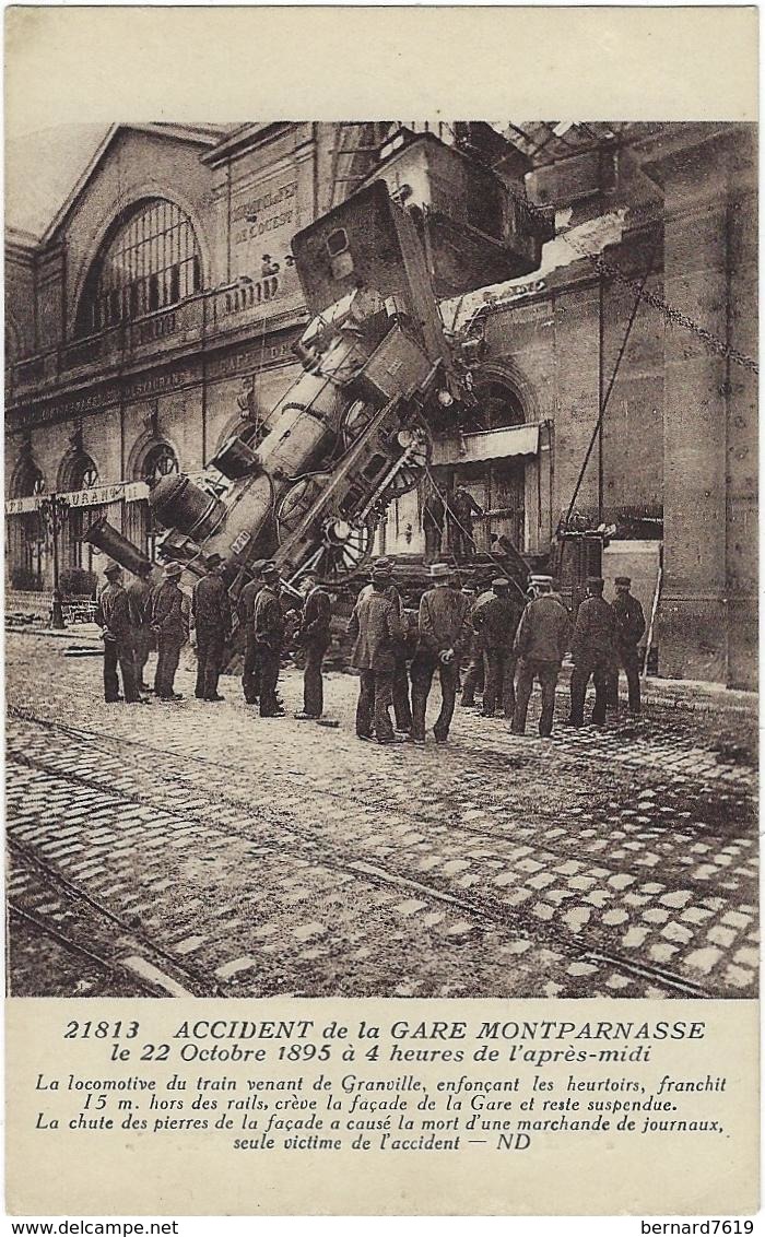 75 Paris 75015  Accident De La Gare Montparnasse   Le 22 Octobre 1895     La Locomotive Venant De Granville Enfoncant Le - District 15