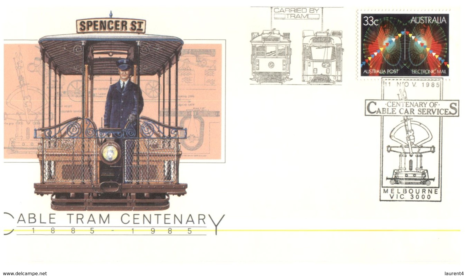 (9) Australia Cover - FDC - Cable Car Centenary  - 1985 - Sonstige & Ohne Zuordnung