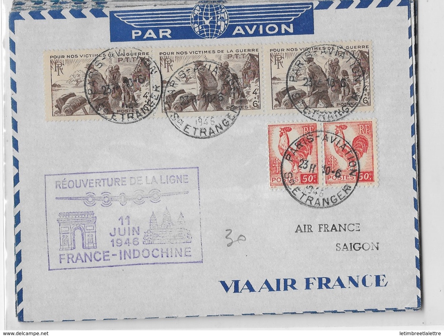 Réouverture De La Ligne France-Indochine 1946 - Premiers Vols