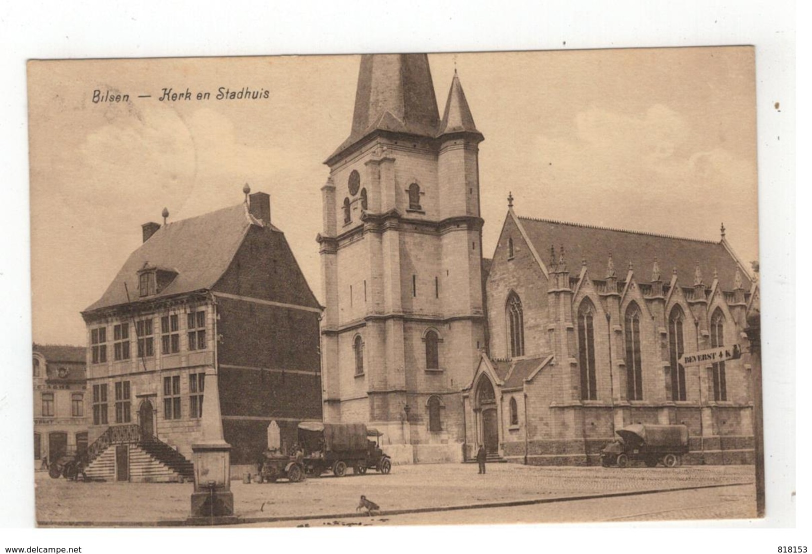 Bilzen  Bilsen - Kerk En Stadhuis 1929 - Bilzen