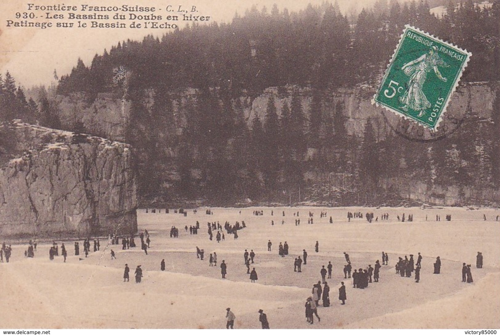 CPA. LES BASSINS DU DOUBS EN HIVER.PATINAGE SUR LE  BASSIN DE L'ECHO. - Otros & Sin Clasificación