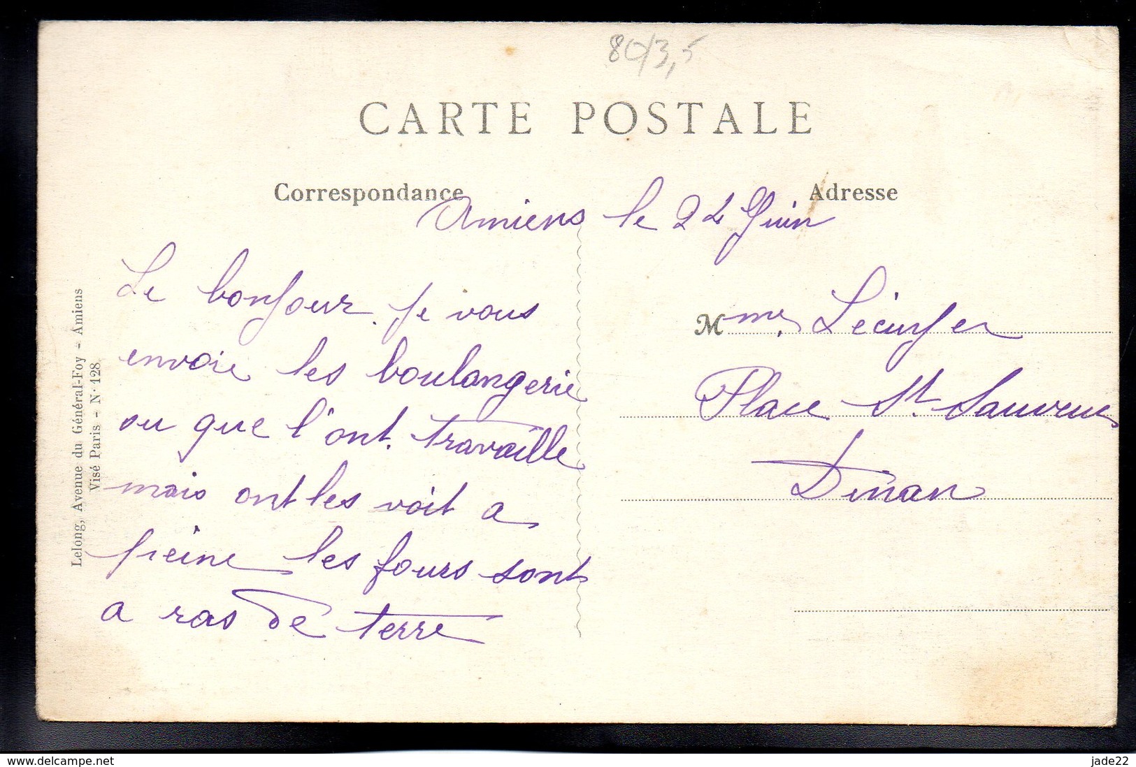 MILITAIRE/GUERRE - Boulangerie Militaire Dans La Somme - #B145 - Altri & Non Classificati