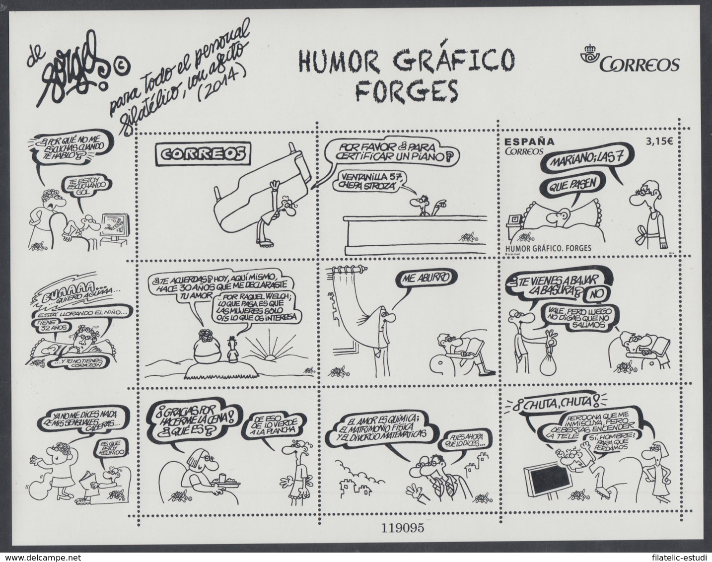 España Spain 4912 2014 Humor Gráfico Forges MNH - Altri & Non Classificati