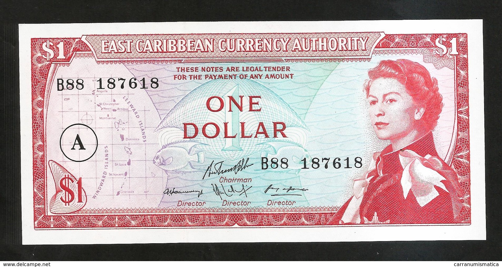 CARAIBI - EAST CARIBBEAN CURRENCY AUTHORITY - ONE DOLLAR  / Queen Elizabeth II - Caribes Orientales