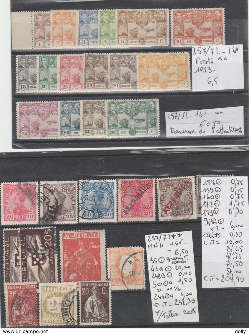 TIMBRE DU PORTUGAL NEUF** MNH (*) / ° / 1870-80 Nr VOIR SUR PAPIER AVEC TIMBRES COTE 242.30  € - Ongebruikt