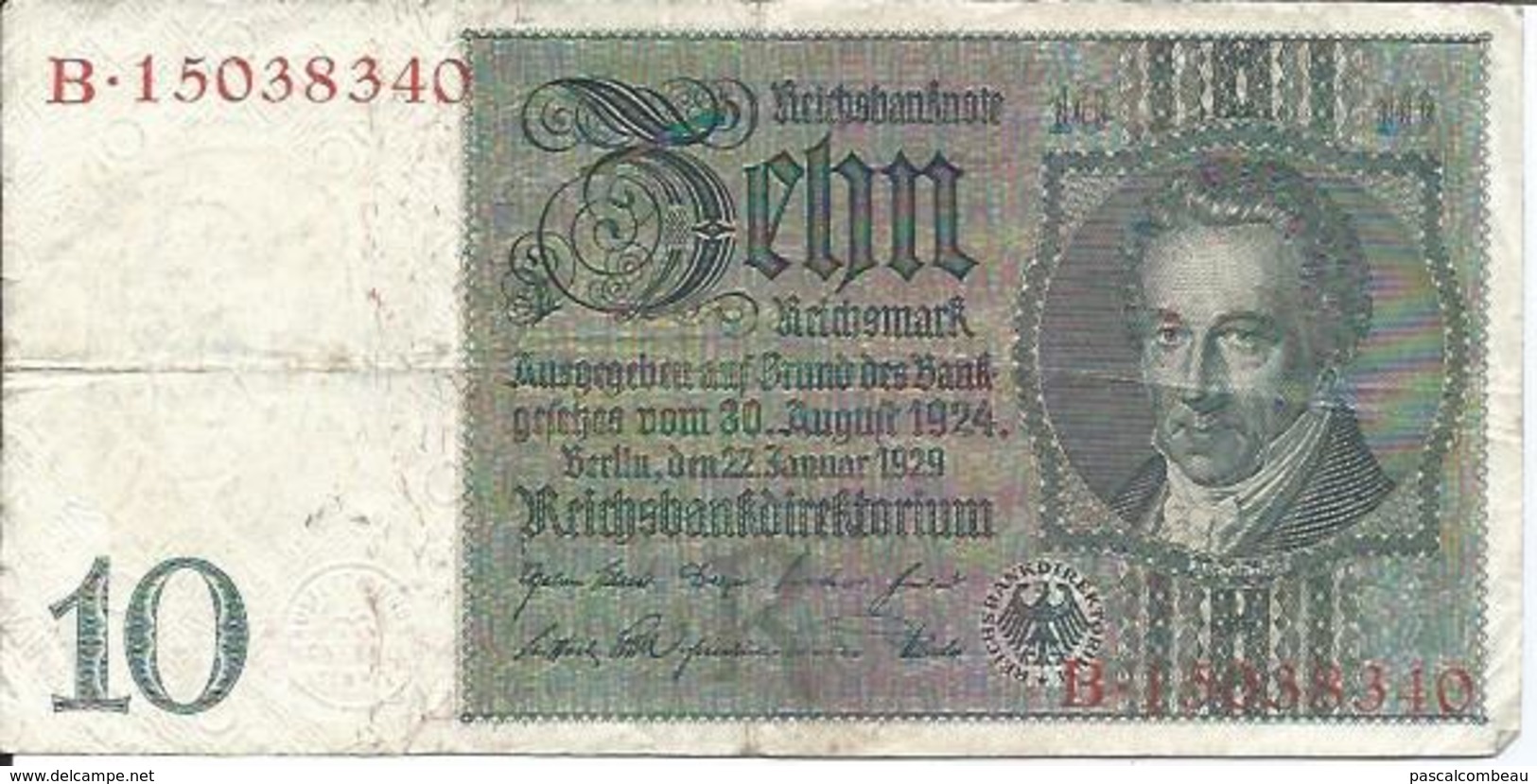 BILLET DE 10 RENTENMARK - BANKNOTE  ZEHNRENTENMARK - 10 Rentenmark