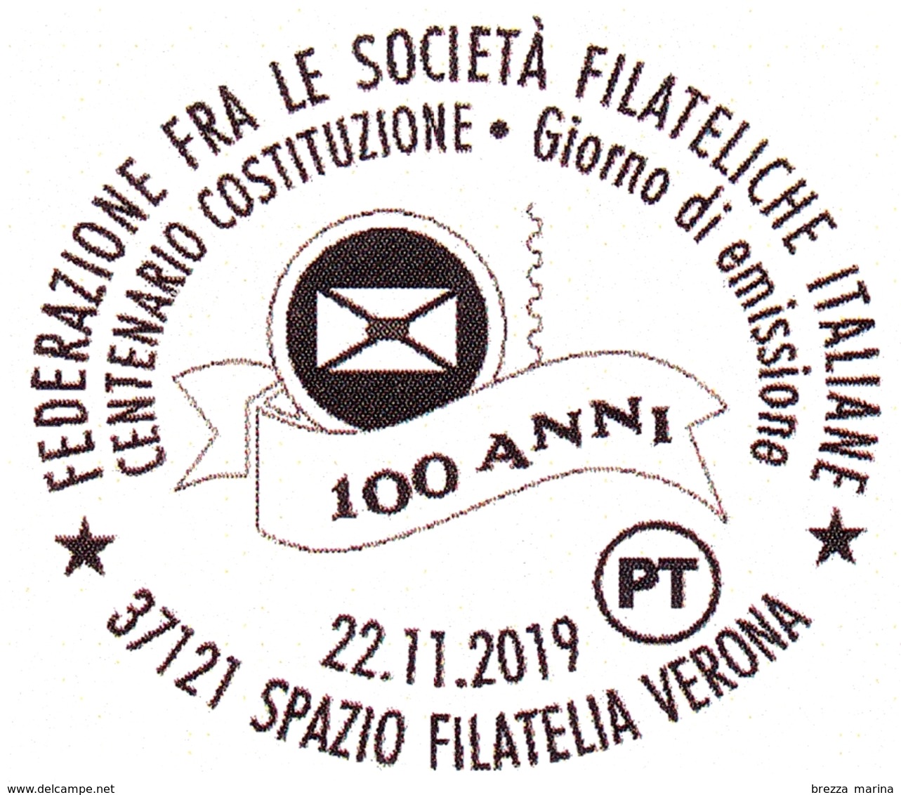 Nuovo - MNH - ITALIA - 2019 - 100 Anni Della Federazione Fra Le Società Filateliche Italiane – Logo - B - Barre 1986 - Bar Codes