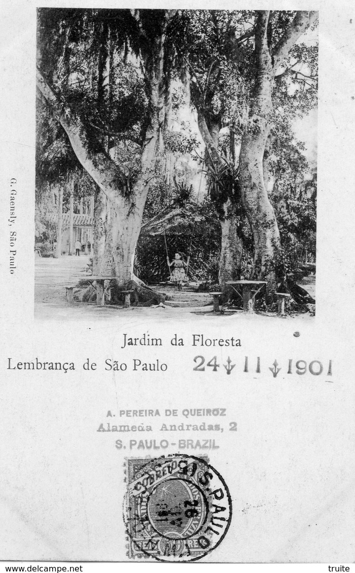 BRESIL JARDIM DA FLORESTA LEMBRANCA DE SAO PAULO (CARTE PRECURSEUR ) - São Paulo