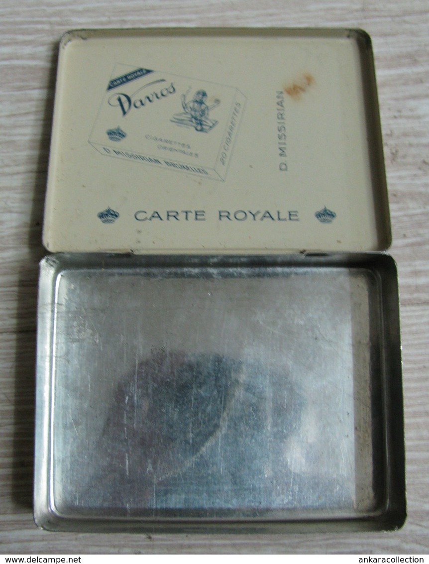 AC - DAVROS D. MISSIRIAN BRUXELLES CARTE ROYALE CIGARETTE - TOBACCO EMPTY VINTAGE TIN BOX