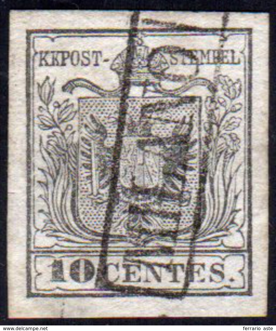 1850 - 10 Cent. Grigio Argenteo, I Tiratura (2a), Leggermente Assottigliato, Usato A Milano. Ottimo ... - Lombardije-Venetië