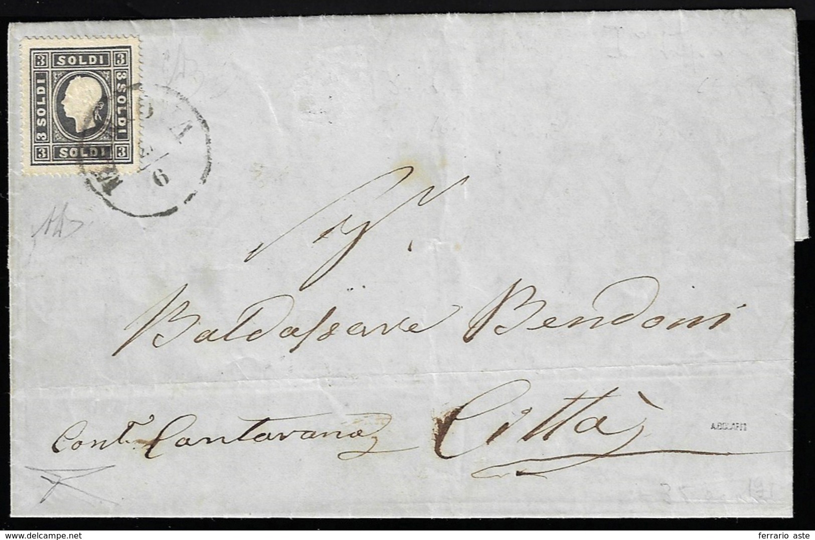 1862 - 3 Soldi Nero Grigio, Dent. 15 X 16, I Tipo (24A), Perfetto, Isolato Su Lettera Da Mantova 4/6... - Lombardy-Venetia