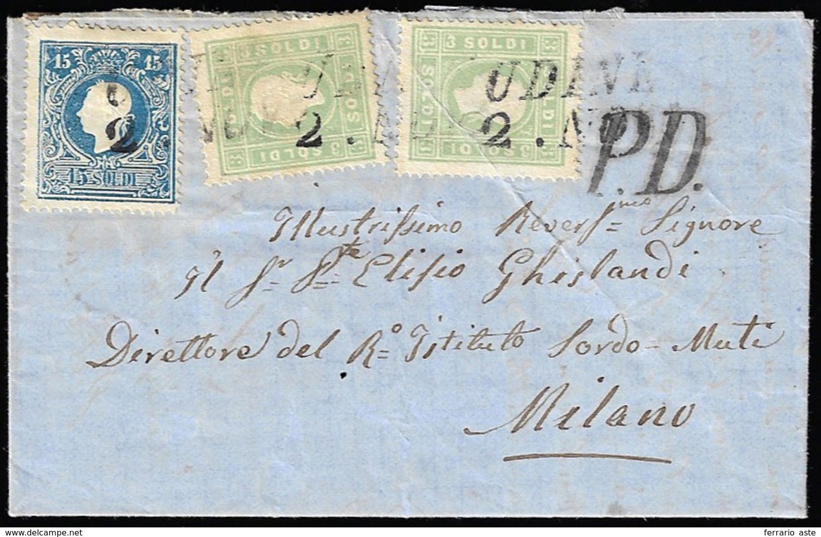 1862 - 3 Soldi Verde Giallo, Due Esemplari, Uno Con Lieve Piega, 15 Soldi Azzurro, II Tipo, Perfetto... - Lombardo-Venetien