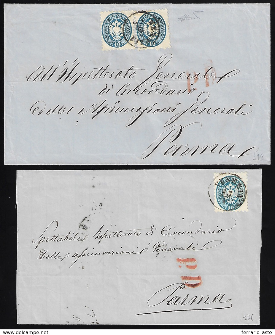 1864/66 - Una Lettera Con 10 Soldi Azzurro Chiaro, Dent. 9 1/2 (44a), Perfetto, Da Venezia 23/4/1864... - Lombardy-Venetia