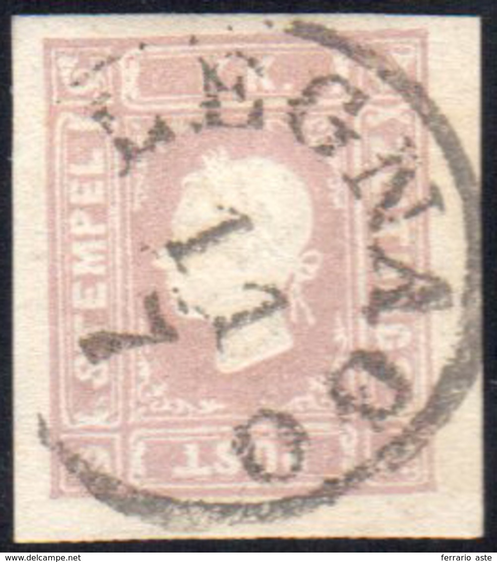 1859 - 1,05 S. Lilla Grigio (9), Perfetto, Usato A Legnago 11/7. A.Diena, A.Zanaria, Cert. Raybaudi.... - Lombardo-Venetien