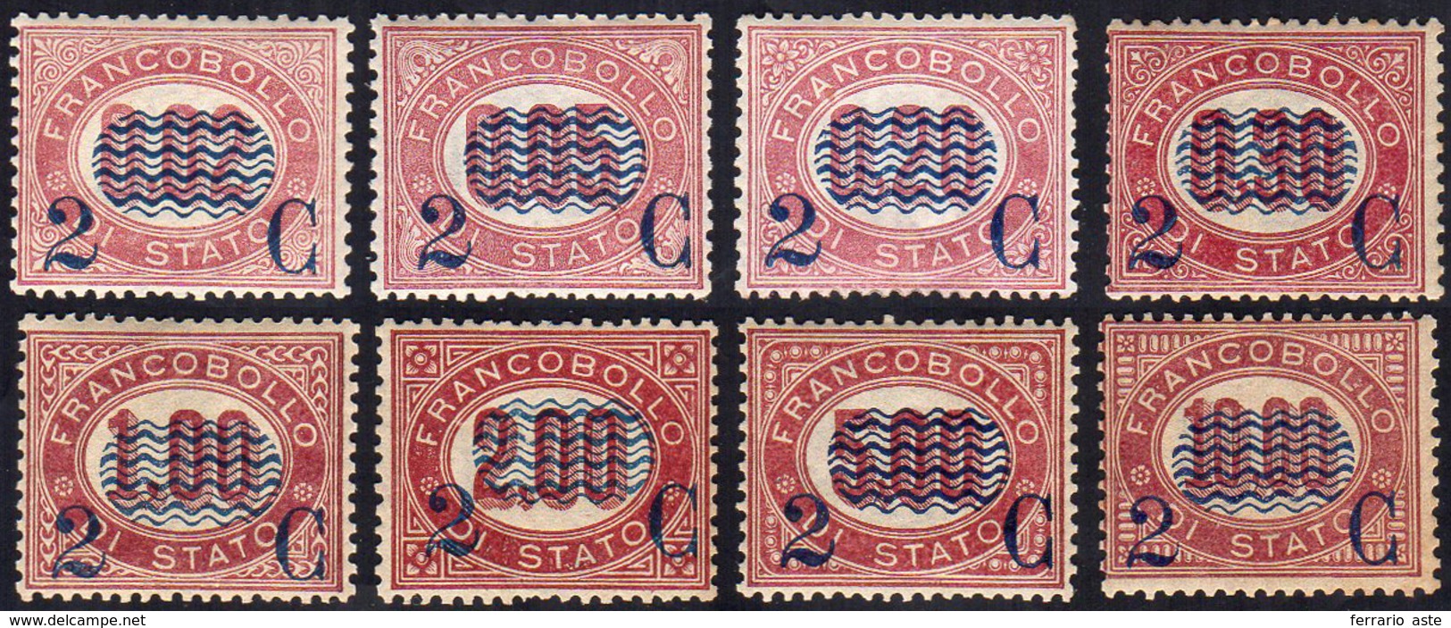 1878 - Servizio Soprastampati, Serie Completa (29/36), Nuovi, Gomma Originale Integra, Perfetti. Cin... - Other & Unclassified