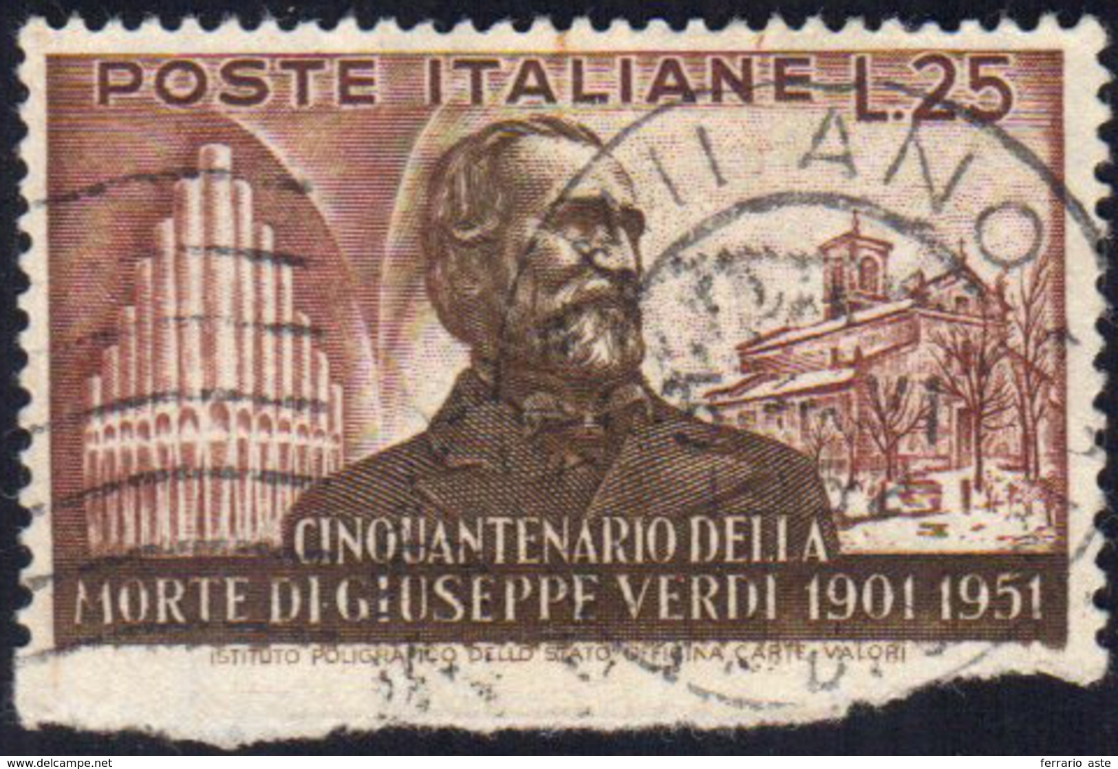 1951 - 25 Lire Verdi, Non Dentellato In Basso (678e), Usato, Perfetto. Molto Raro, Si Conoscono Solo... - Other & Unclassified