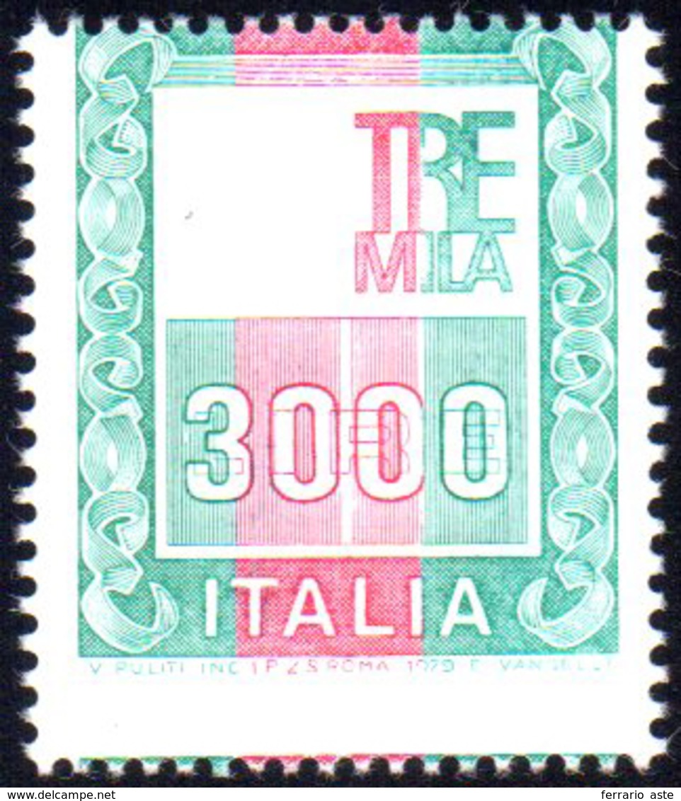 1978 - 3.000 Lire Alti Valori, Senza Effigie, Francobollo Naturale (Bolaffi 2011 1540B, € 2.200), Go... - Other & Unclassified