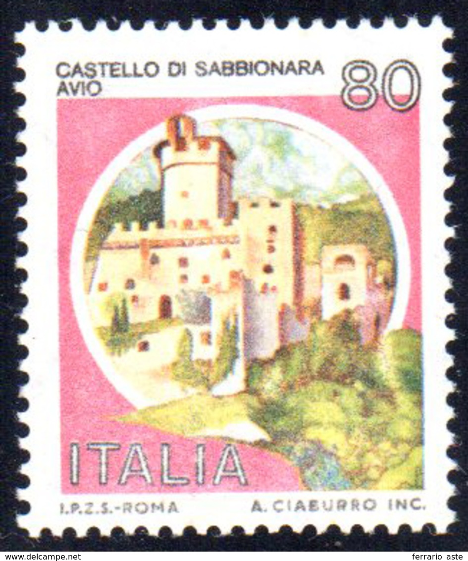 1981 - 80 Lire Castelli, Stampa Di Colori Verde E Rosso Evanescente (Sass. Spec. 1126Ac), Gomma Inte... - Other & Unclassified