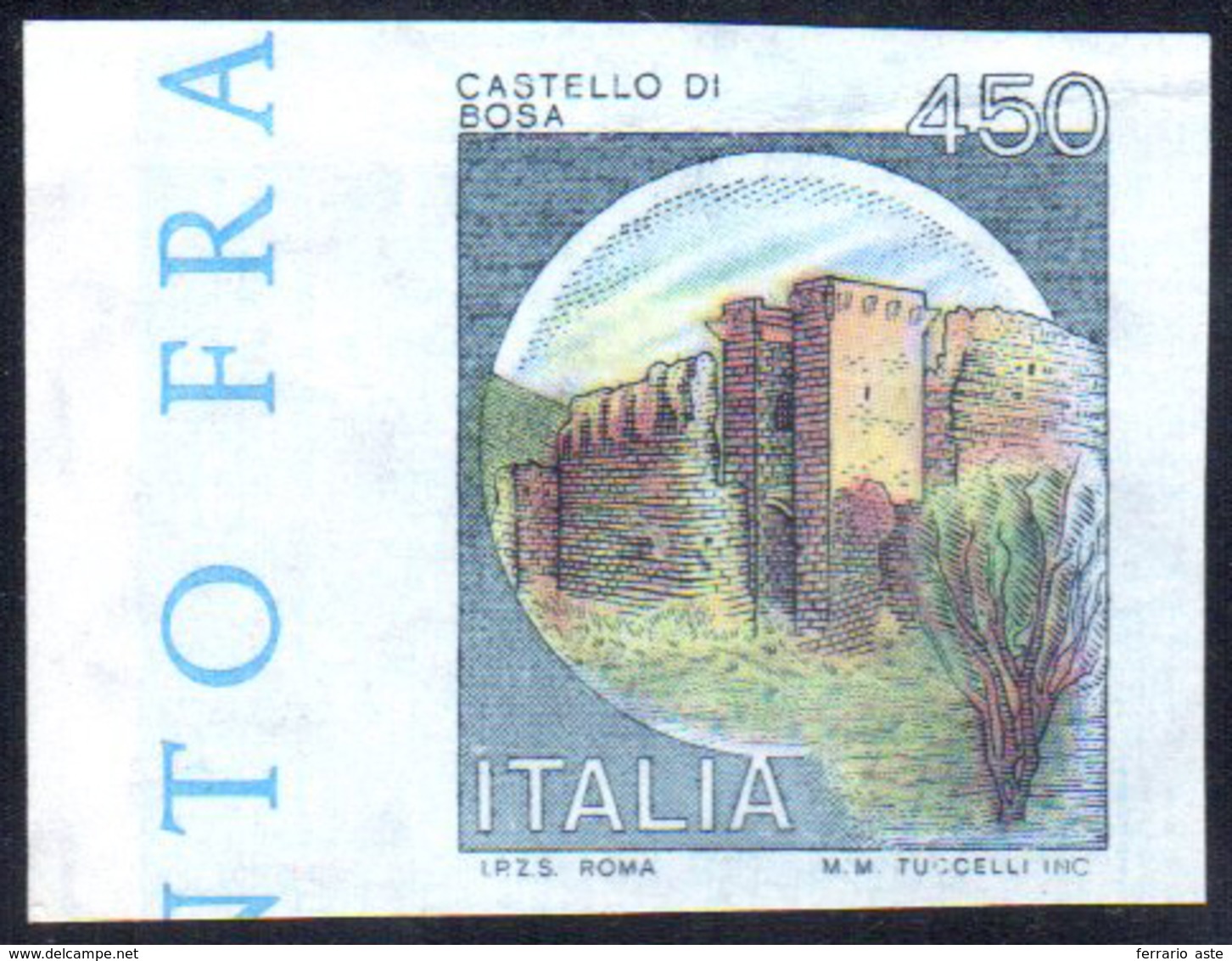 1980 - 450 Lire Castelli, Non Dentellato (Sass. Spec. 1138 Ed), Bordo Di Foglio, Gomma Integra, Perf... - Other & Unclassified