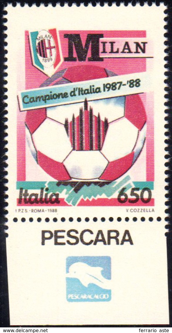 1989 - 650 Lire Milan, Appendice Pescara, Stampa Del Giallo Evanescente (1836), Gomma Integra, Perfe... - Otros & Sin Clasificación