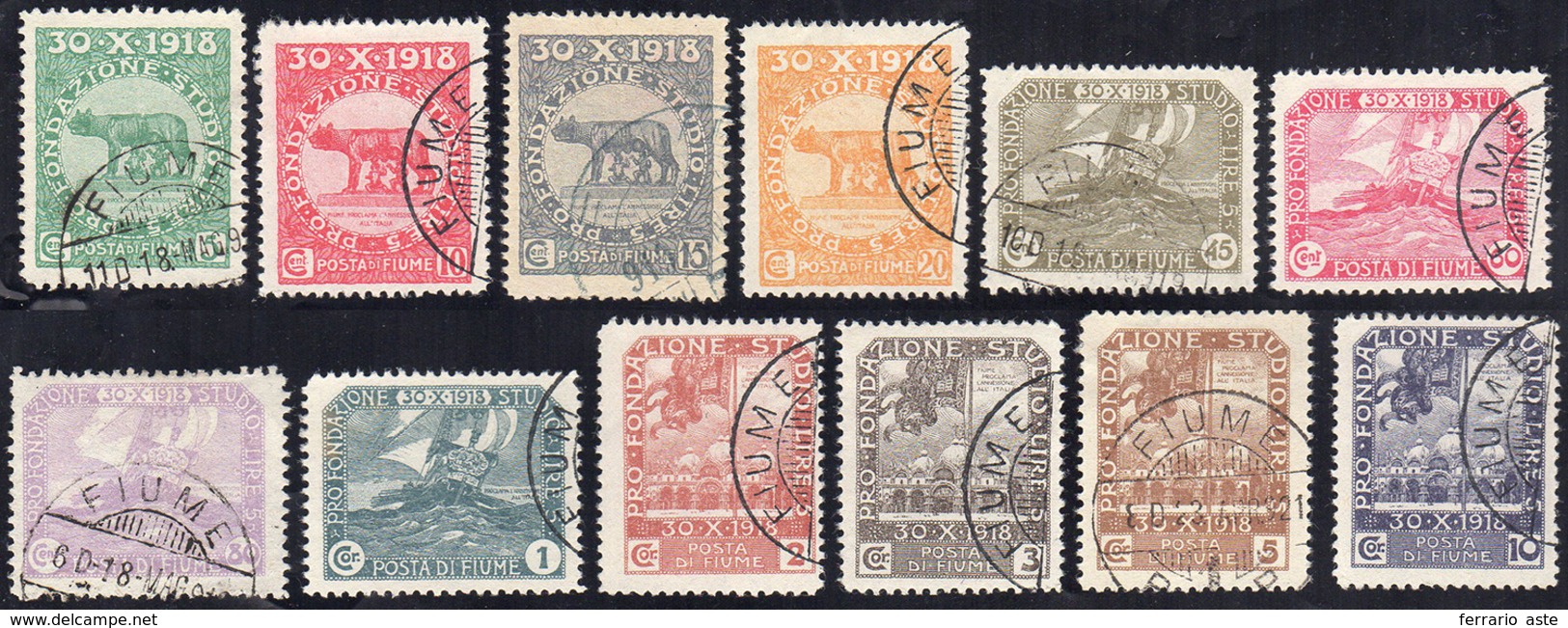 FIUME 1919 - Plebiscito (62/73), Serie Completa, Usati, Perfetti.... - Other & Unclassified