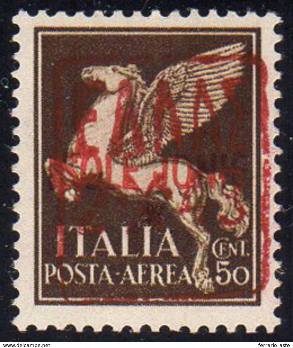 ZANTE POSTA AEREA 1943 - 50 Cent. Soprastampa Rossa (2), Gomma Integra, Perfetto. Bello!... - Autres & Non Classés