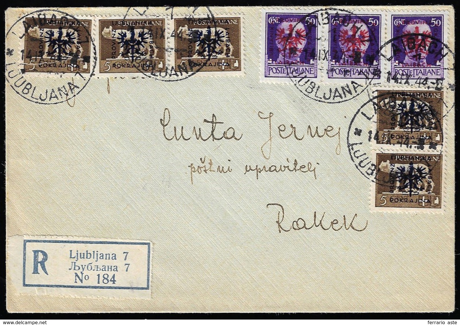 OCC.TEDESCA LUBIANA 1944 - 5  Cent., Cinque Esemplari, Uno Difettoso, 50 Cent., Tre Esemplari Sopras... - Other & Unclassified